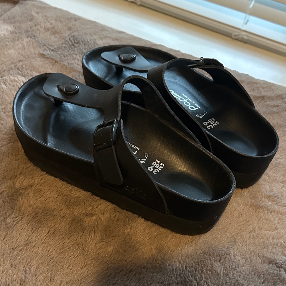 Birkenstock Gizeh Platform Leather Black - Picture 3 of 3